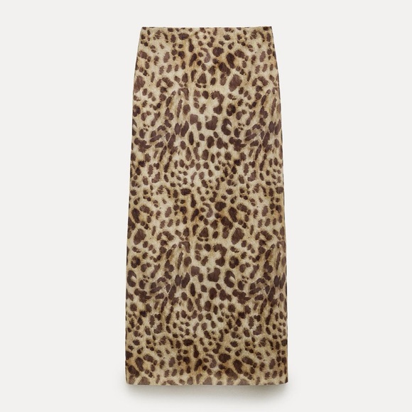 Zara Animal Printed Leopard/Cheetah Print Tulle Skirt - Picture 3 of 5